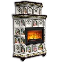 КимрПечь Истра угловой двухъярусный Усадьба (комплектация: Облицовка для топок Ладья-700, Erik-700)