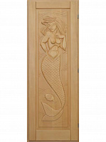 Дверь для бани резная "Русалка" липа 1,0х2,0 правая