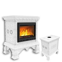 КимрПечь Изразцовая печь Кострома центральный Белый (топка: Ладья-700) (топка: Ладья-700)