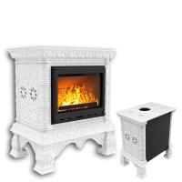 КимрПечь Изразцовая печь Кострома пристенный Белый (топка: Ладья-700) (топка: Ладья-700)