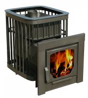 Печь для бани Варвара Каменка укороченная топка стекло