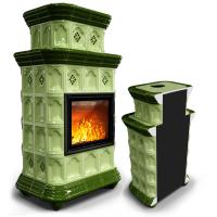 КимрПечь Керамическая печь Истра пристенный двухъярусный Олива (комплектация: Астов-МЛ700)