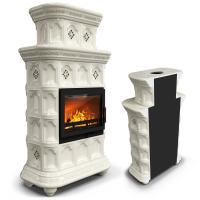 КимрПечь Керамическая печь Истра пристенный двухъярусный Ваниль (комплектация: Облицовка для топок Ладья-600, Antek)