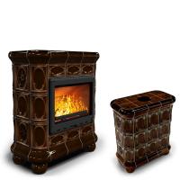 КимрПечь Изразцовый камин Медальон центральный Каштан (топка: Ладья-600) (топка: Ладья-600)