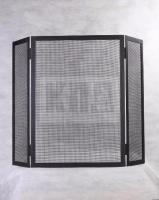 Экран каминный противоискровой Ш трехстворчатый черный/патина