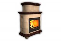 Камин КимрПечь Прованс пристенный двухъярусный Шоколад