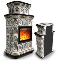 КимрПечь Керамическая печь Истра пристенный двухъярусный Звери (комплектация: Облицовка для топки МЛ 700)