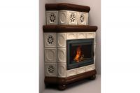 Камин КимрПечь Медальон угловой двухярусный Шоколад