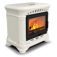 КимрПечь Камин с изразцами Модерн центральный Ваниль (топка: Ладья-700)