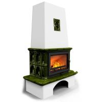 КимрПечь Изразцовый камин Гефест Хвоя (топка: Ладья-700)