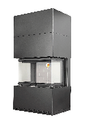 Камин РОДОС 800 ЧЕРНЫЙ шамот белый Экокамин 