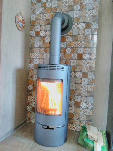 Комплект КПД ЧЁРНЫЙ Ф120 для подключения печи-камина в стену 