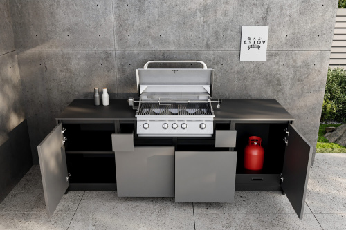 Кухня ASTOV BBQ № 6 (ширина 2440 мм)