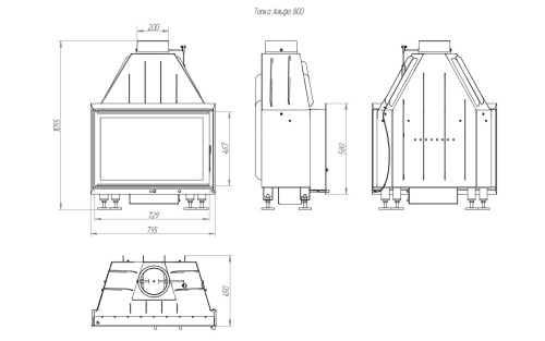 Топка Экокамин Альфа 800