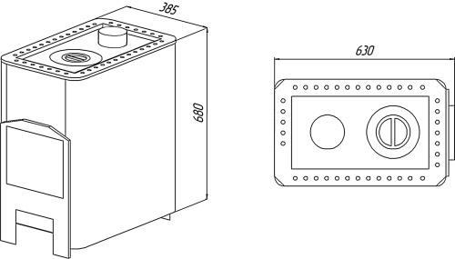 Печь Варвара Уют отопительная 1 конфорочная с верхним дымоходом до 100 м³