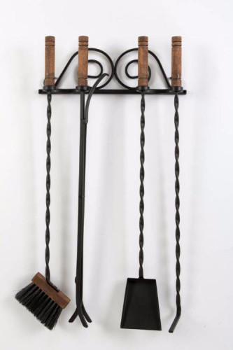 Набор каминный "Настенный" 4пр.(дерев.ручка)