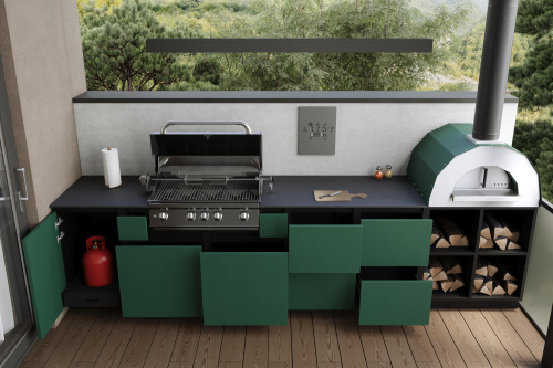 Кухня ASTOV BBQ № 19 (ширина 3500 мм)