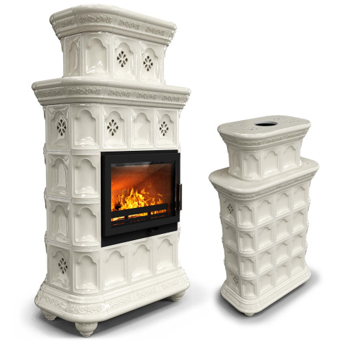 КимрПечь Керамическая печь Истра центральный двухъярусный Ваниль (комплектация: Ладья-700)