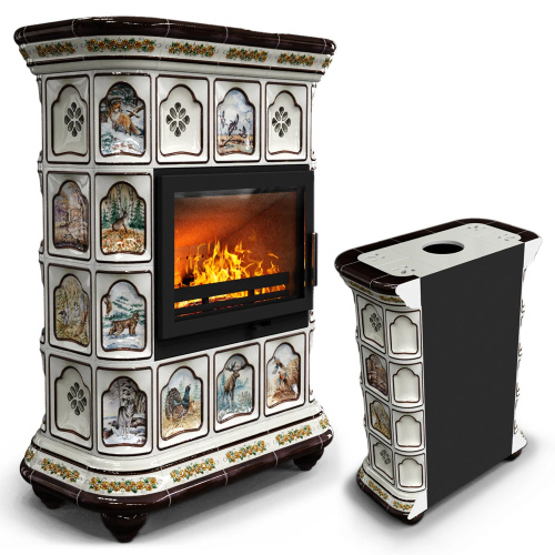 КимрПечь Истра пристенный Звери (комплектация: Ладья-600)