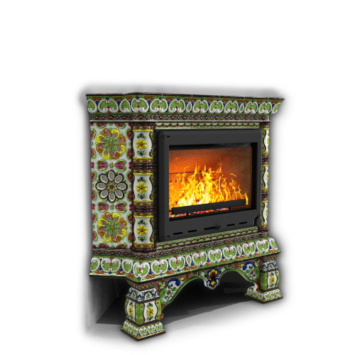 КимрПечь Изразцовая печь Кострома угловой Июнь (топка: Ладья-700)