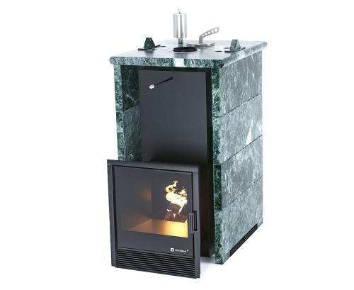 Печь для бани ИзиСтим Сочи в трехстороннем кожухе Змеевик