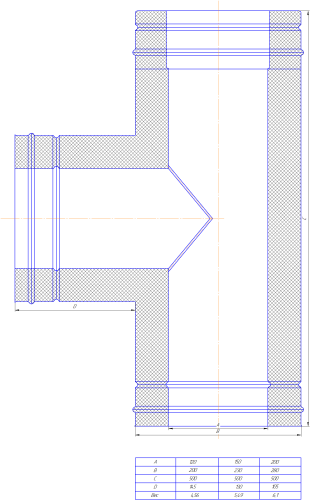 Тройник сэндвич КПД кожух нержавеющий