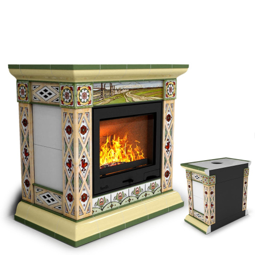 КимрПечь Билибин пристенный Осень (топка: Ладья-600) (топка: Ладья-600)