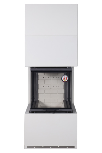 Камин РОДОС  900 СЛОНОВАЯ КОСТЬ, шамот белый, шамот черный Экокамин