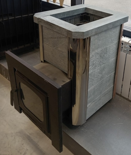 Печь для бани Варвара Сказка мини облицовка Талькохлорит Антик