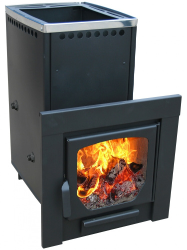 Печь для бани Варвара Паленица с теплообменником стекло