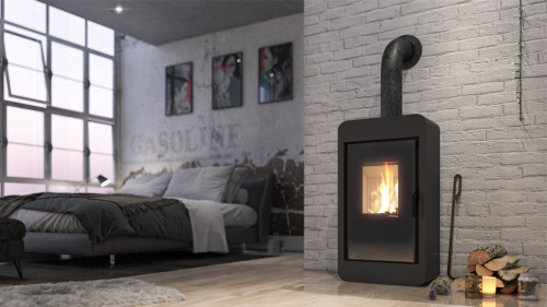 Печь-камин DEFRO HOME PICO, 6,6 кВт, белая сталь