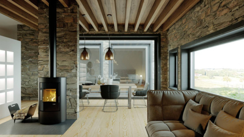 Печь-камин DEFRO HOME CERES 6кВт, черная сталь