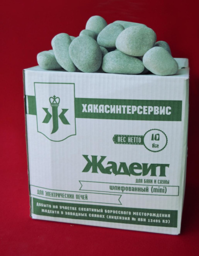 Камень для бань и саун Жадеит шлифованный мини 10 кг